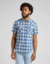 Męska Koszula Krótki Rękaw Lee SS Western Shirt Blue Union L66OOBUF 112145389
